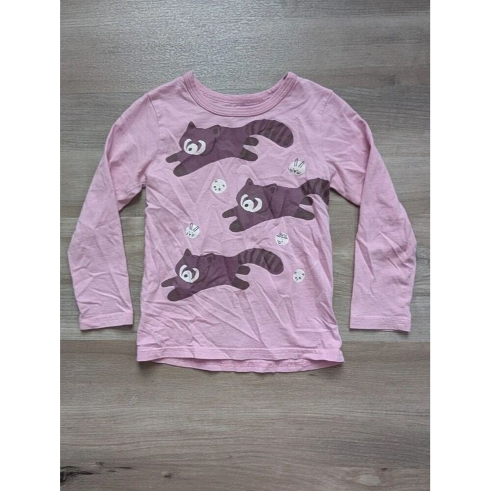 Tea Collection Pink Red Panda Long Sleeve T-shirt, 4T (U1)